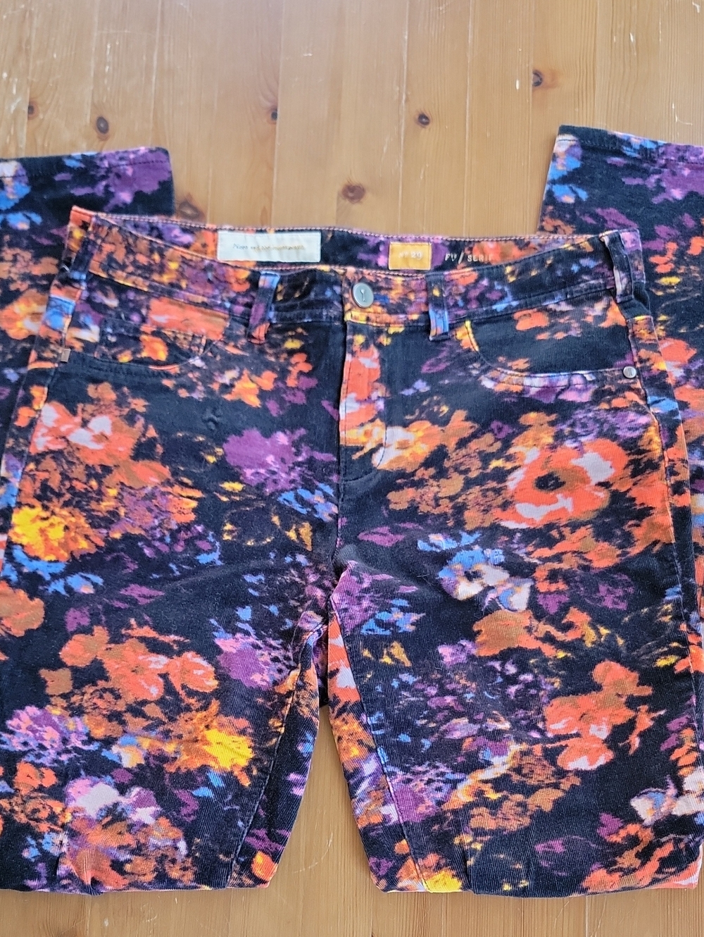 Anthropologie Pilcro Floral Cord Jeggings